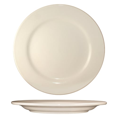 Roma 7-1/8in Plate, American White, Rolled Edge Stoneware